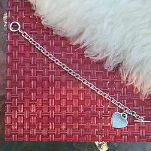 Solid SILVER Charm Bracelet 7.25 inches