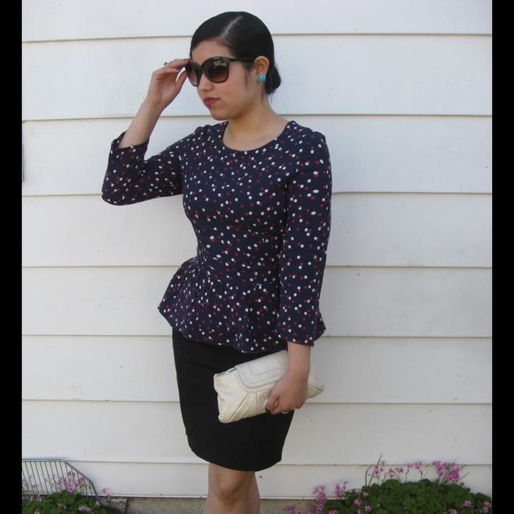 Polka Dot Peplum Blouse