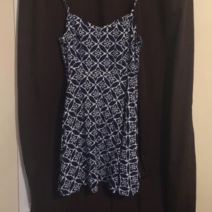 Navy blue and white sundress