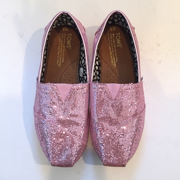 Toms sparkly pink, with box!