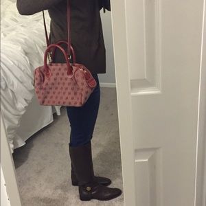 Dooney and Bourke red handbag.