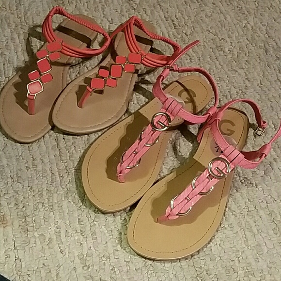 Pink are 7 1/2 orange 7