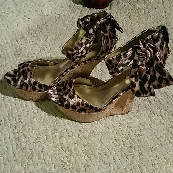 Cheetah  print wedges
