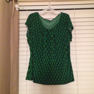 Green and black patterned top