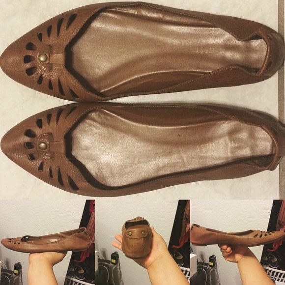 Brown Nine West pointed toe flats✨