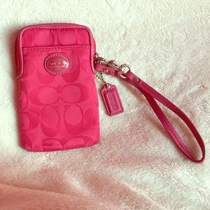 Pink Coach Phone Wallet