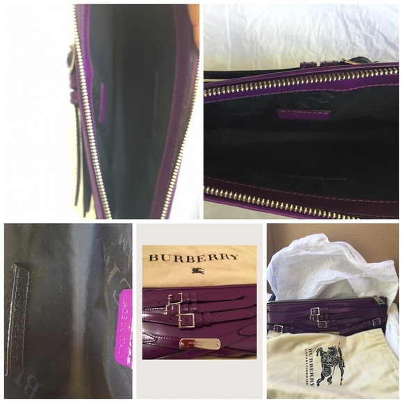 Burberry Purple Patent Parmoor Clutch - Picture 3 of 4