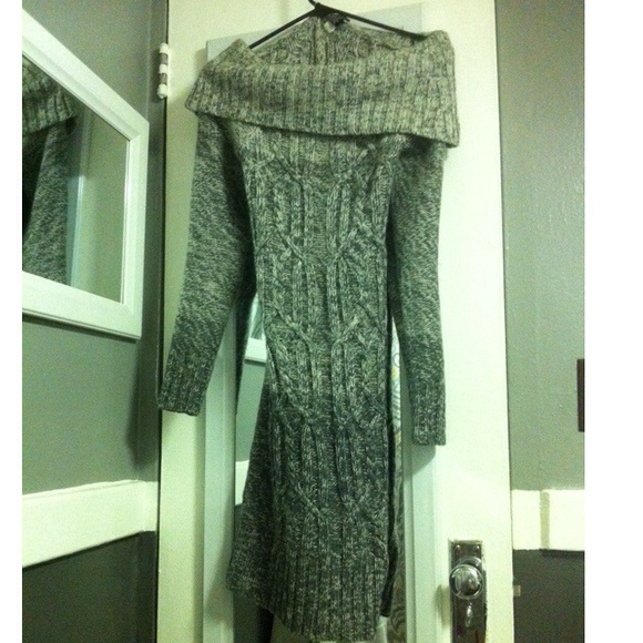 Off The Shoulder Long Sleeve Knit Sweater Dress 😍