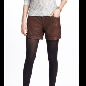 Anthropologie Holding Horses Faux Leather Shorts