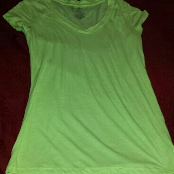V-neck neon green shirt