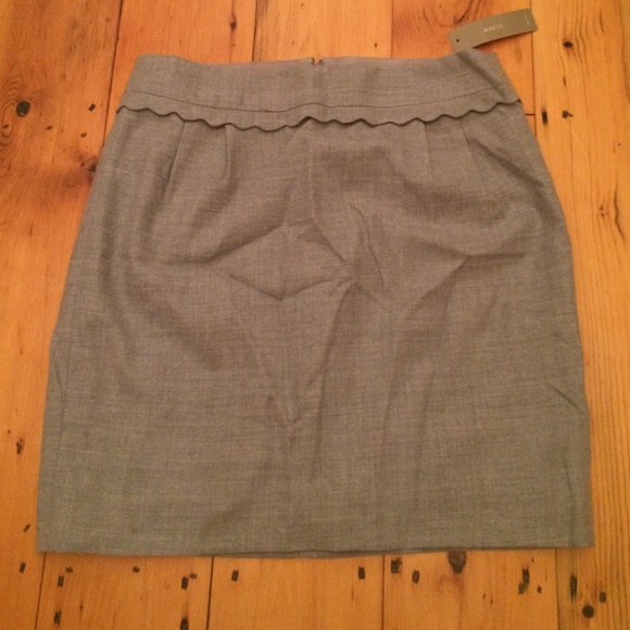 J. Crew Scallop Waist Wool Skirt