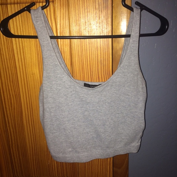 Gray Forever 21 crop top