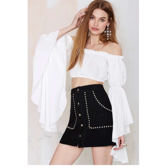 Nastygal Vintage off the shoulder long sleeve top