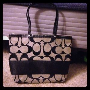 Medium size black coach purse