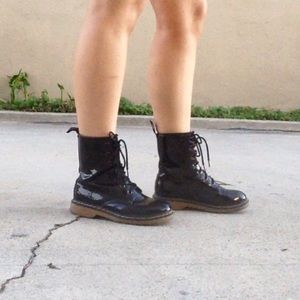 Black combat boots