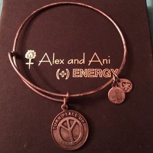 Silver Alex & Ani Turn Peace Up bracelet