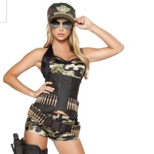 5 Piece Army Babe Costume