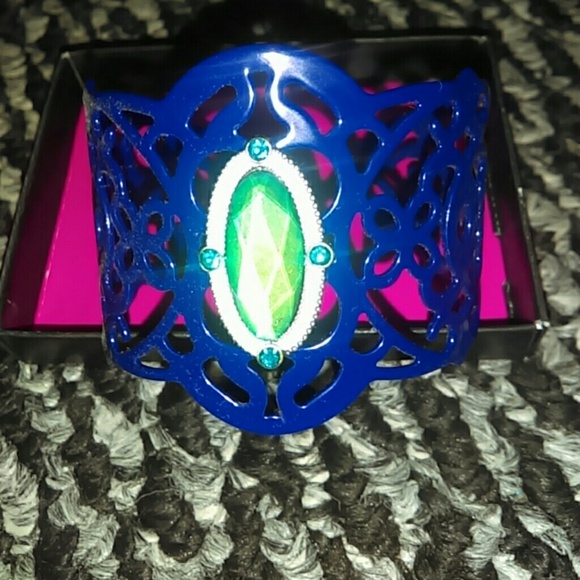 Blue bracelet.