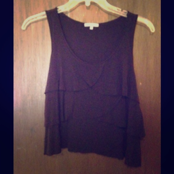 CHARLOTTE RUSSE black ruffle tank top