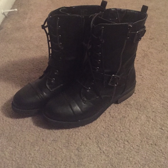 Black Buckle combat boots