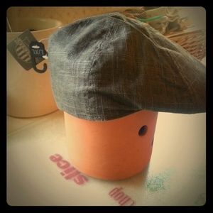 Grey newsboy cap hat
