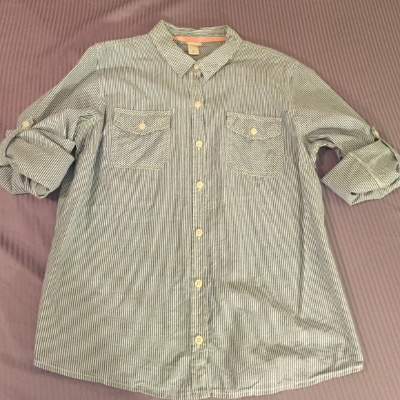 Women's button down stripped shirt