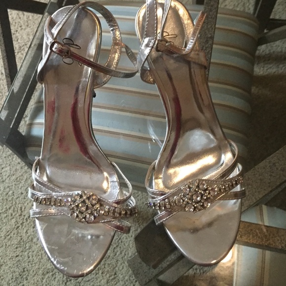 Silver heels.