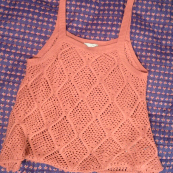 Coral Pink Sweater Tank Top