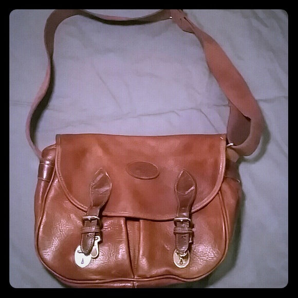 Brown Leather Vintage Messenger Purse/Bag