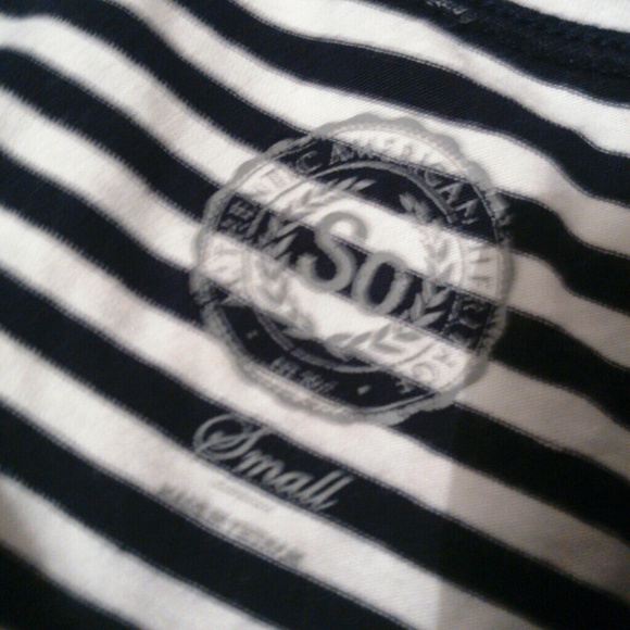 Black and White striped Peplum Top - Picture 3 of 3