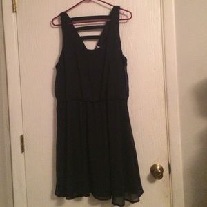 Navy cutout back mini dress
