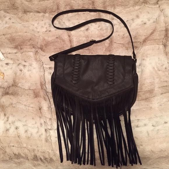 Brown fringe crossbody bag