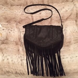 Brown fringe crossbody bag