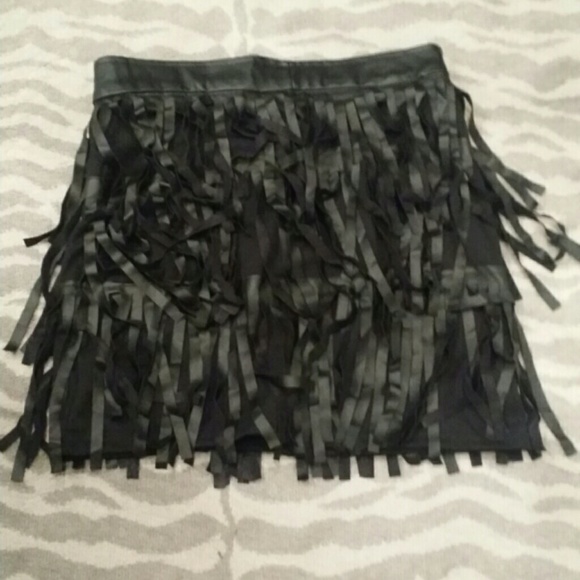Black fringe skirt
