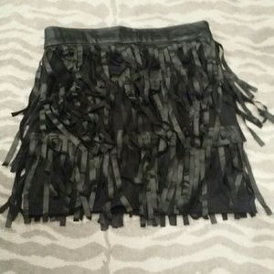 Black fringe skirt