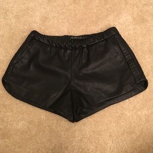 Zara leather track shorts