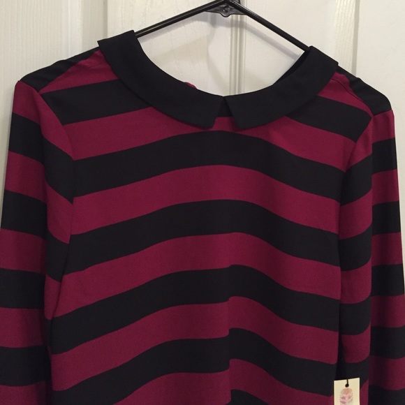 Peter-pan collared, long sleeve blouse