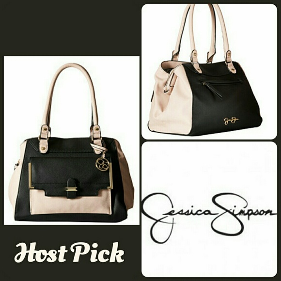 Jessica Simpson Handbags - 👗HP👗Jessica Simpson Black & Pink Francis Satchel