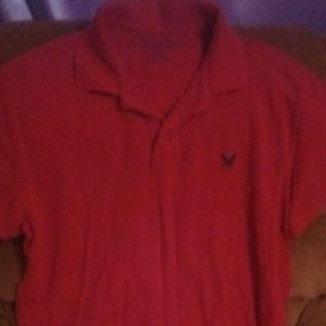 Men's Red American Eagle Polo.