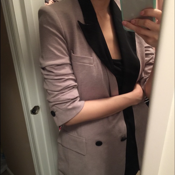 Robert Rodriguez Blazer Ruched Size 2 Grey Black