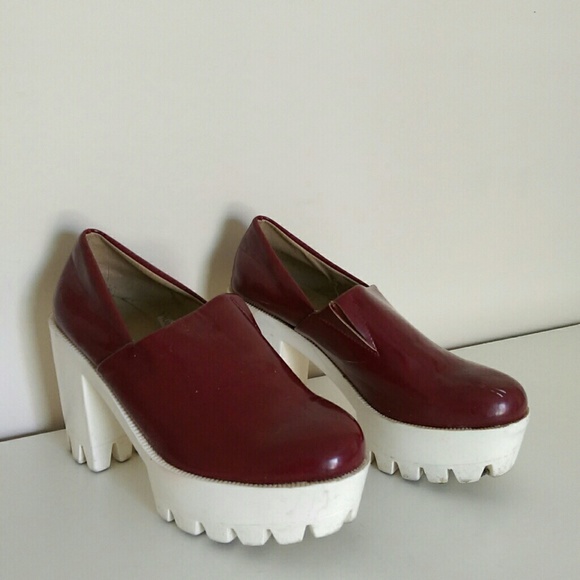 Burgundy Lug Sole Loafers Stella McCartney