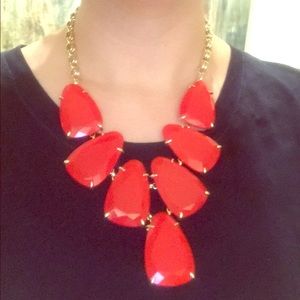 Kendra Scott NWT red Harlow necklace; dust bag