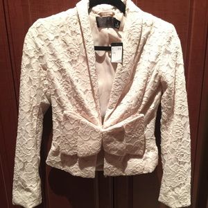 h&m lace blazer cream ivory 6 small