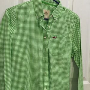 Checkered button-down shirt