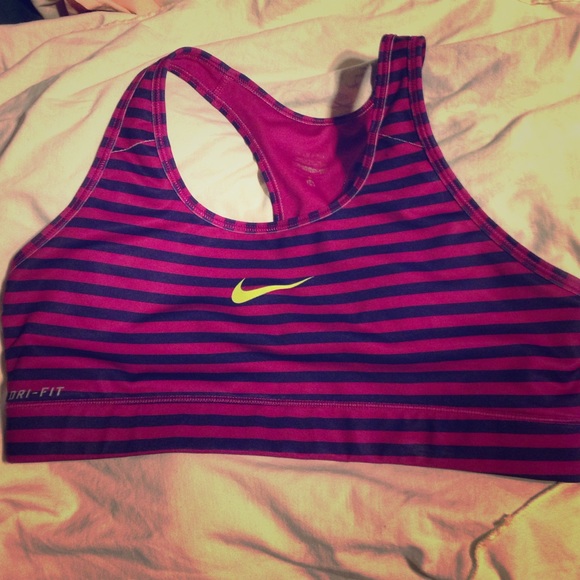 Nike Purple striped sports bra