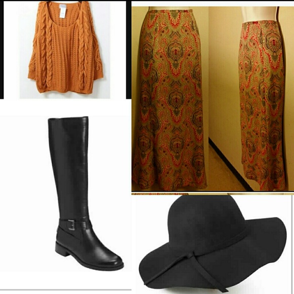 Harold's  Dresses & Skirts - Maxi Skirt orange tan black