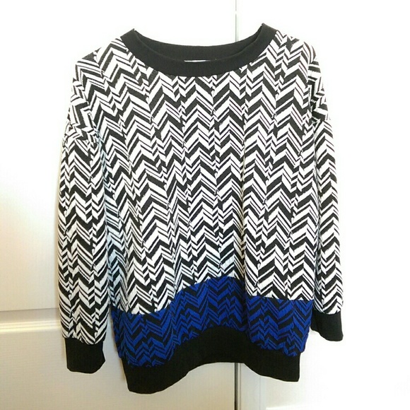 Geometric Print Knit Sweatshirt