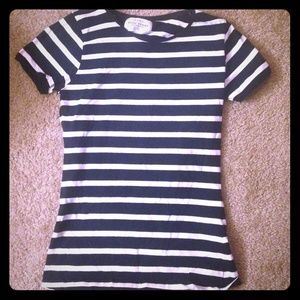 Striped black and white tee
