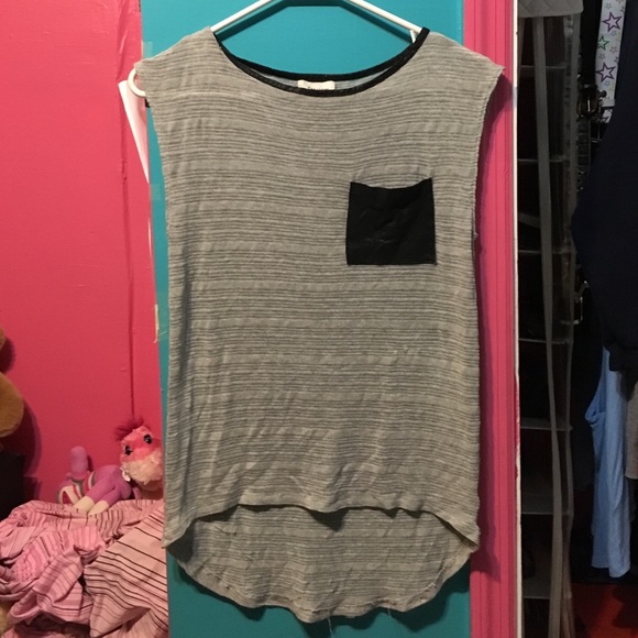 💓 gray long muscle tee ❗️