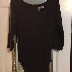 Black 3/4 Sleeve Bodysuit